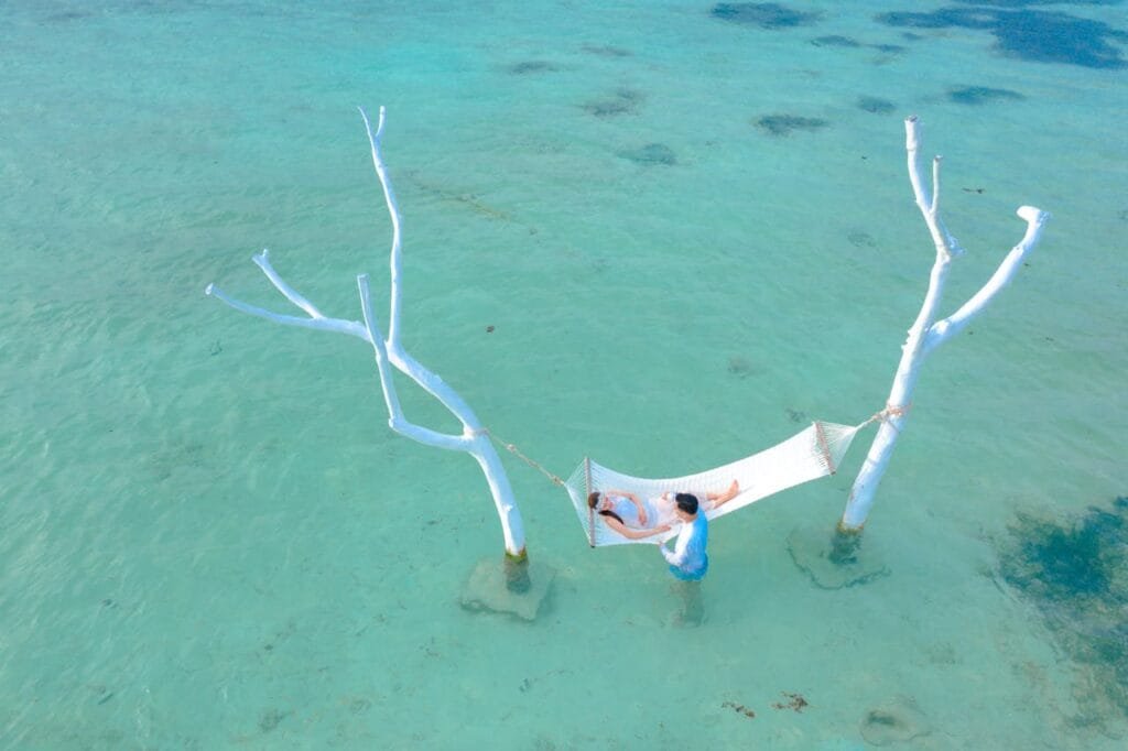 Relax in an Overwater Hammock