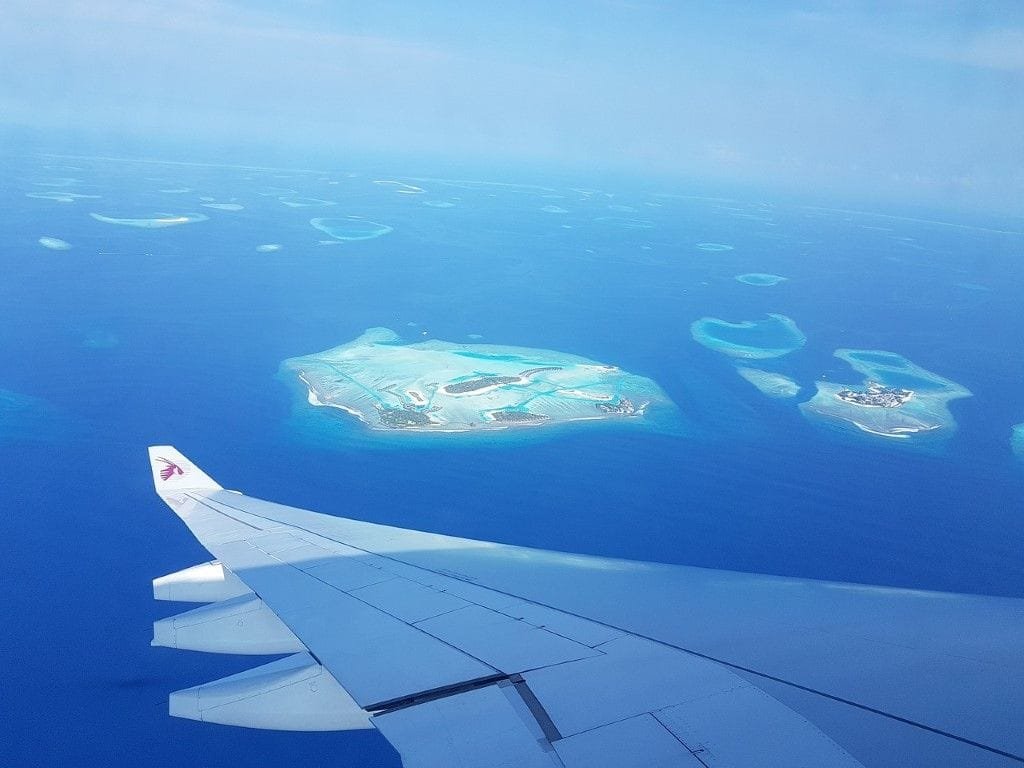 View of Maldives from Airplan