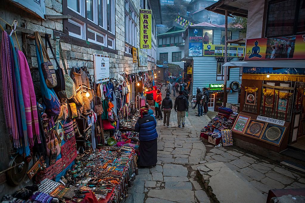 The streets of Namche Bazaar